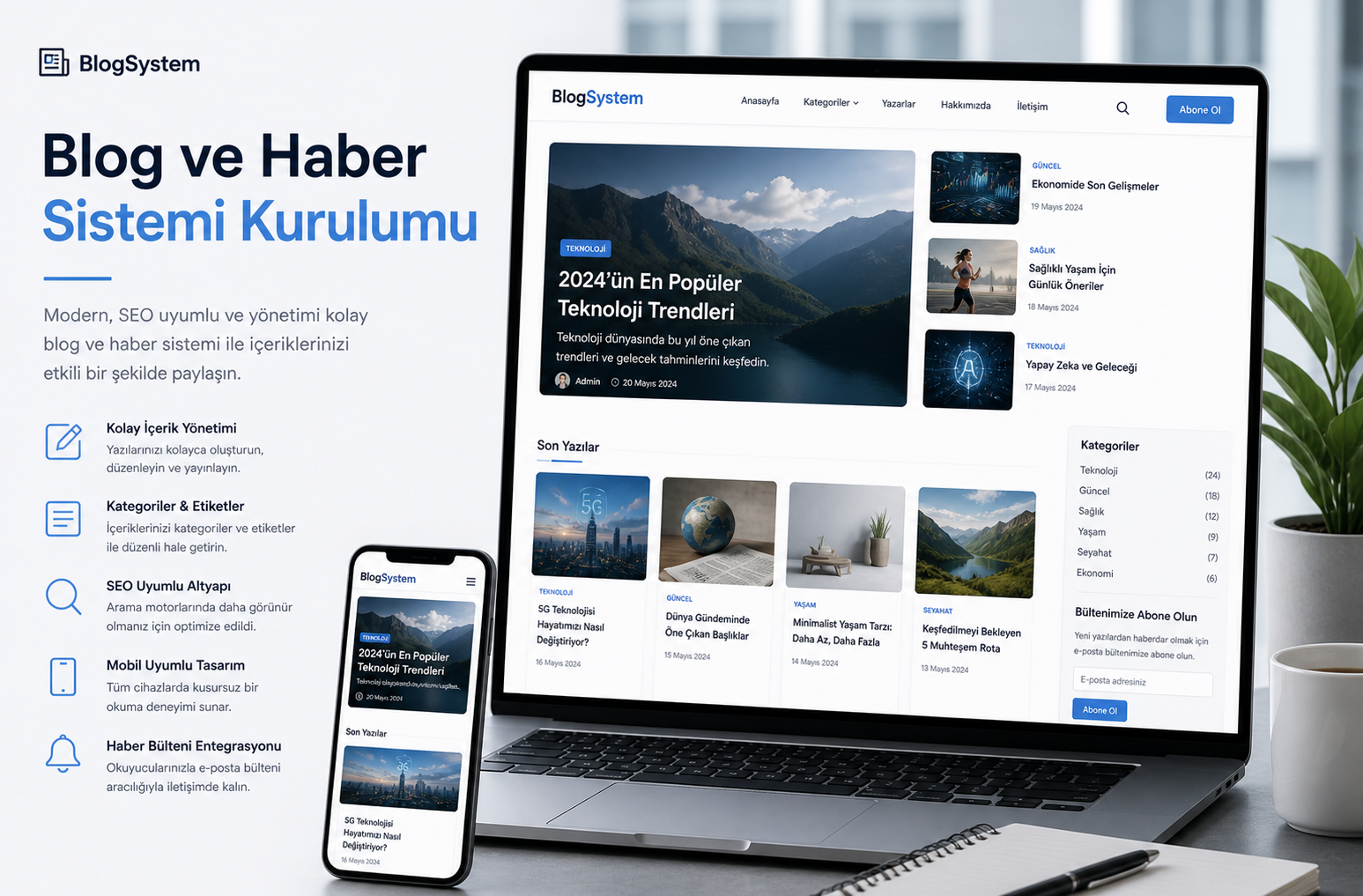 Blog ve Haber Sistemi Kurulumu görseli